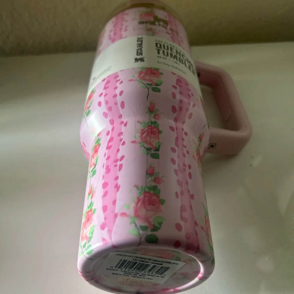 Stanley Pink Floral Quencher Tumbler LoveShackFancy - Picture 2 of 6
